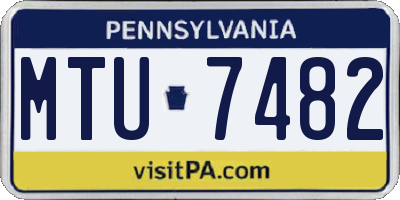 PA license plate MTU7482