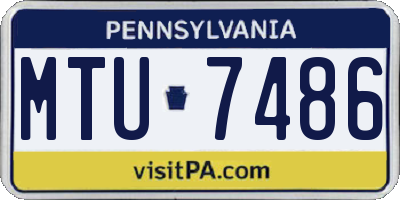 PA license plate MTU7486
