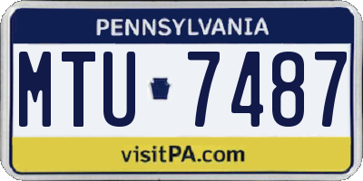 PA license plate MTU7487