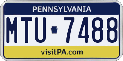 PA license plate MTU7488