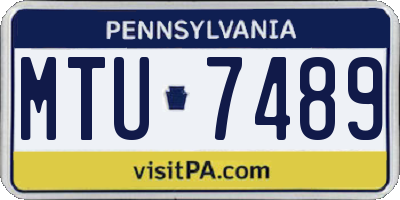 PA license plate MTU7489