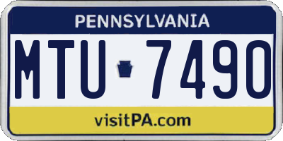 PA license plate MTU7490