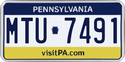 PA license plate MTU7491