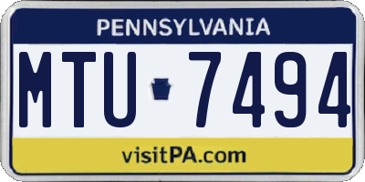 PA license plate MTU7494