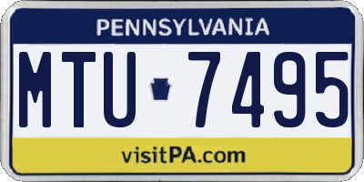 PA license plate MTU7495