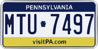 PA license plate MTU7497