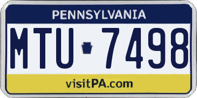 PA license plate MTU7498