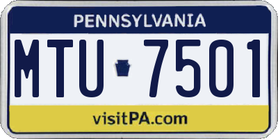 PA license plate MTU7501