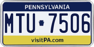 PA license plate MTU7506