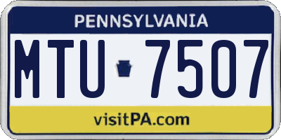 PA license plate MTU7507