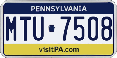 PA license plate MTU7508