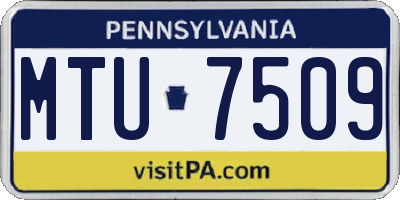 PA license plate MTU7509