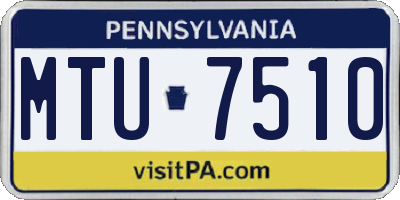 PA license plate MTU7510