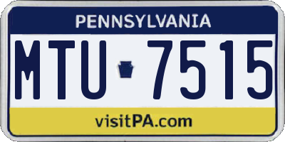 PA license plate MTU7515