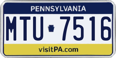 PA license plate MTU7516