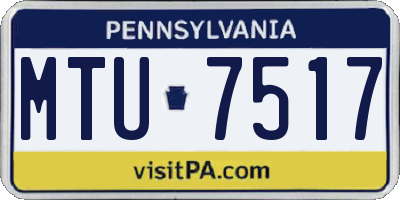 PA license plate MTU7517