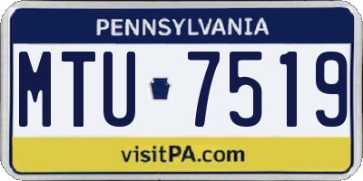 PA license plate MTU7519