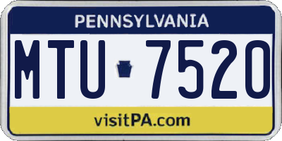 PA license plate MTU7520
