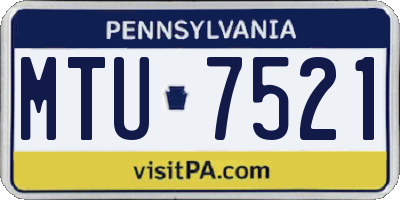 PA license plate MTU7521