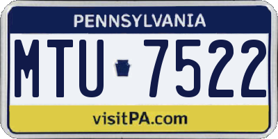 PA license plate MTU7522