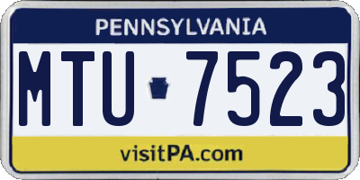 PA license plate MTU7523
