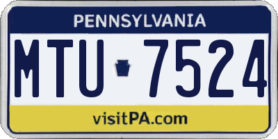 PA license plate MTU7524