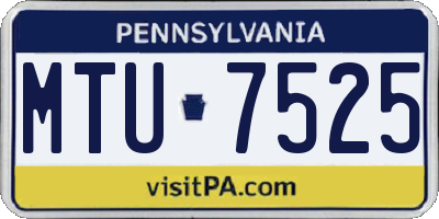 PA license plate MTU7525
