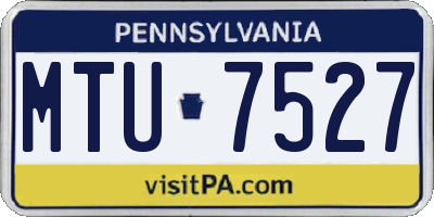 PA license plate MTU7527