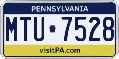 PA license plate MTU7528