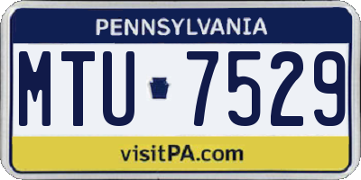 PA license plate MTU7529