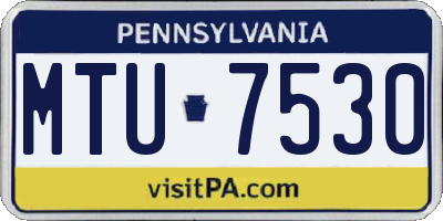 PA license plate MTU7530