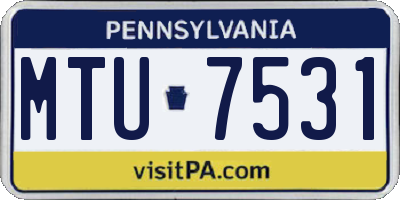 PA license plate MTU7531