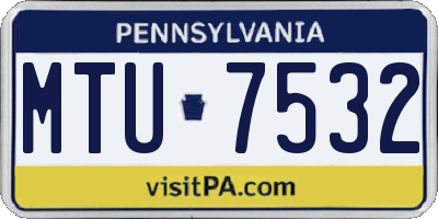 PA license plate MTU7532