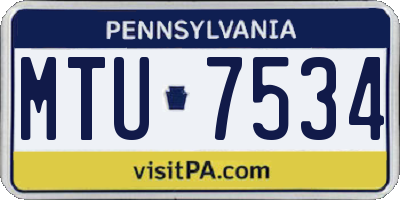 PA license plate MTU7534