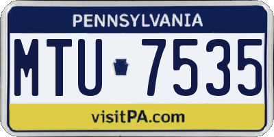 PA license plate MTU7535