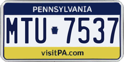 PA license plate MTU7537