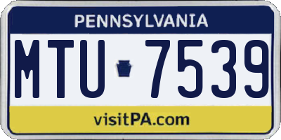 PA license plate MTU7539