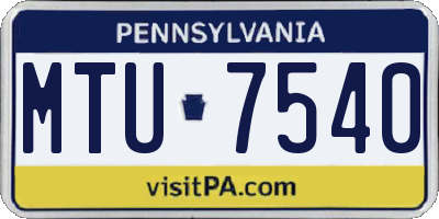 PA license plate MTU7540