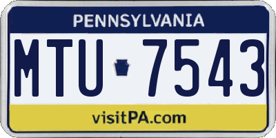 PA license plate MTU7543