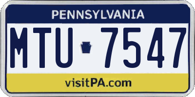 PA license plate MTU7547
