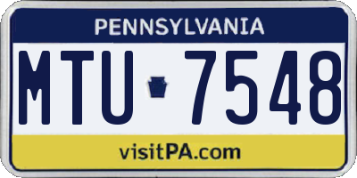 PA license plate MTU7548