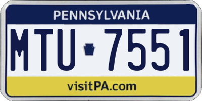 PA license plate MTU7551