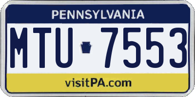 PA license plate MTU7553