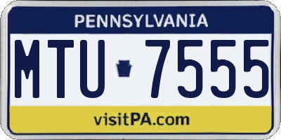 PA license plate MTU7555