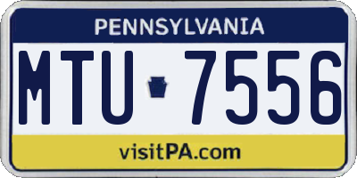 PA license plate MTU7556