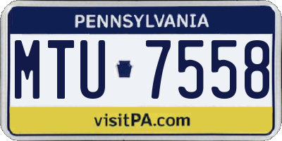 PA license plate MTU7558