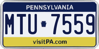 PA license plate MTU7559