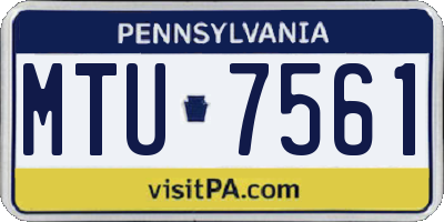 PA license plate MTU7561