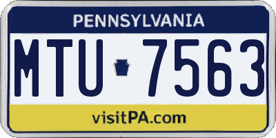 PA license plate MTU7563