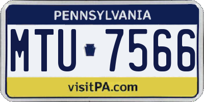 PA license plate MTU7566